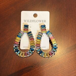 Wildflower Multicolor Crystal Earrings - Never Worn